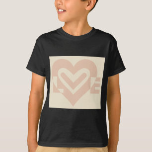 Cute Love Graphic in Beige T-Shirt