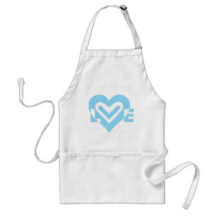 Cute Love Graphic in Blue Adult Apron
