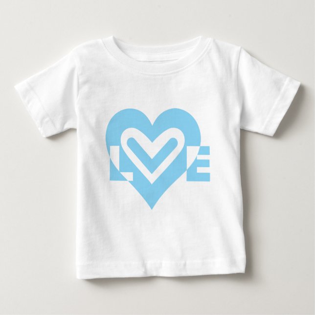 Cute Love Graphic in Blue Baby T-Shirt (Front)