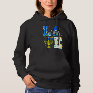 Cute LOVE Hanukkah Decorations Dreidel Menorah Cha Hoodie