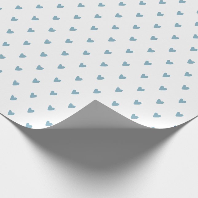 Cute Love Heart Baby Blue Watercolor Wrapping Paper (Corner)