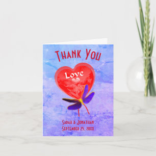 Cute Love Heart Balloon Personalized Wedding  Thank You Card
