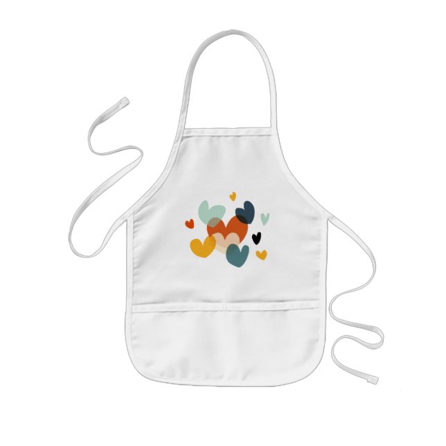Cute Love Heart Drawings Heart Art Love Art Design Kids' Apron (Front)
