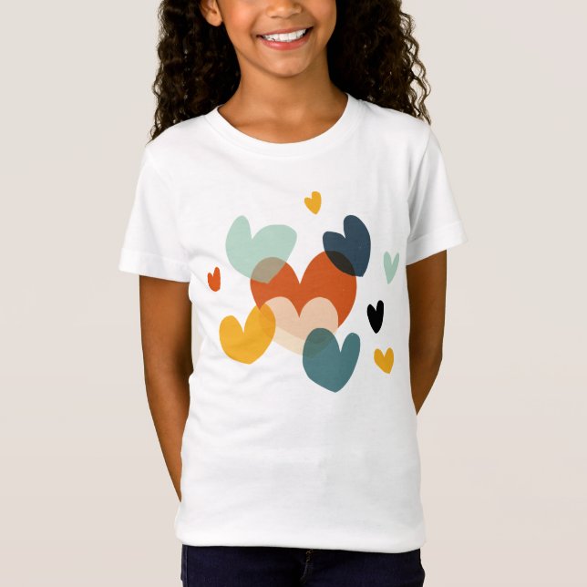 Cute Love Heart Drawings Heart Art Love Art Design T-Shirt (Front)