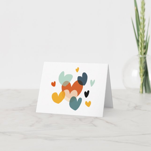 Cute Love Heart Drawings Heart Art Love Art Design Thank You Card (Front)