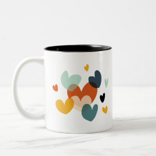 Cute Love Heart Drawings Heart Art Love Art Design Two-Tone Coffee Mug