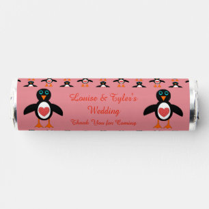 Cute Love Heart Penguin Custom Wedding Breath Savers® Mints