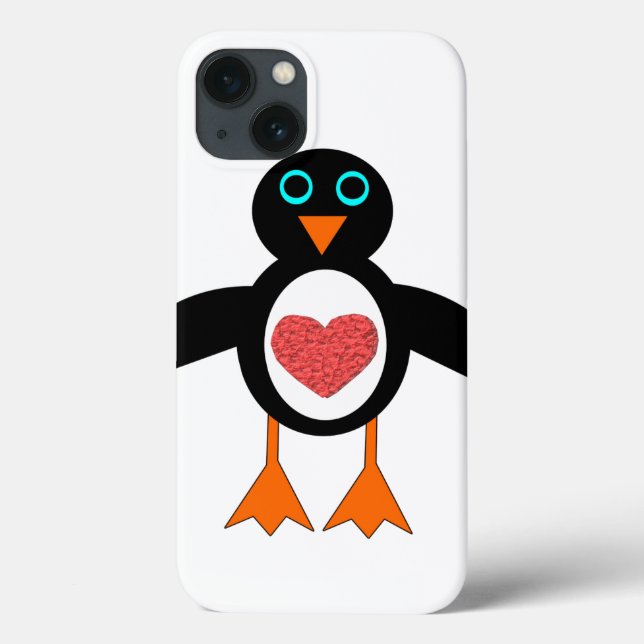 Cute Love Heart Penguin iPad Case (Back)
