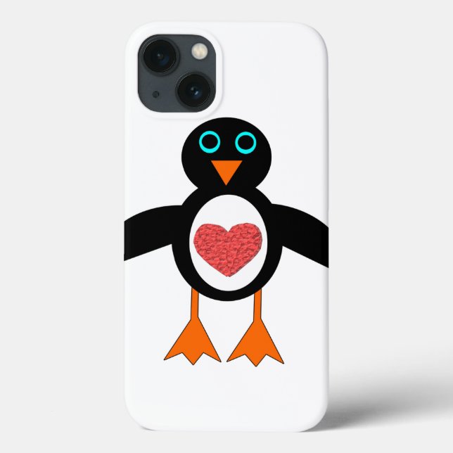 Cute Love Heart Penguin iPad Mini Case (Back)