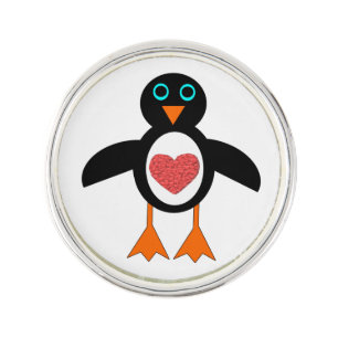 Cute Love Heart Penguin Lapel Pin