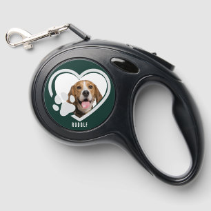 Cute Love Heart Pet Dog Photo Custom Retractable Pet Leash
