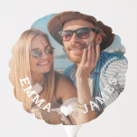 Cute Love Heart Photo Couples Personalized Names Balloon<br><div class="desc">Cute Love Heart Photo Couples Personalized Names Balloons features your favorite photo with a love heart and personalized with your names in modern white script. Personalize by editing the text in the text box provided and adding your own picture. Perfect gifts for couples, girlfriend, wife, sweetheart and more for birthday,...</div>
