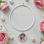 Cute Love Heart Photo Couples Personalized Names Bangle Bracelet<br><div class="desc">Cute Love Heart Photo Couples Personalized Names Bracelets features your favorite photo with a love heart and personalized with your names in modern white script. Personalize by editing the text in the text box provided and adding your own picture. Perfect gifts for couples, girlfriend, wife, sweetheart and more for birthday,...</div>