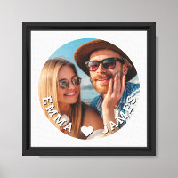 Cute Love Heart Photo Couples Personalized Names