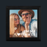 Cute Love Heart Photo Couples Personalized Names Gift Box<br><div class="desc">Cute Love Heart Photo Couples Personalized Names Gift Box features your favorite photo with a love heart and personalized with your names in modern white script. Personalize by editing the text in the text box provided and adding your own picture. Perfect gifts for couples, girlfriend, wife, sweetheart and more for...</div>