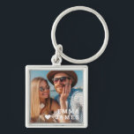 Cute Love Heart Photo Couples Personalized Names Keychain<br><div class="desc">Cute Love Heart Photo Couples Personalized Names Keychain features your favorite photo with a love heart and personalized with your names in modern white script. Personalize by editing the text in the text box provided and adding your own picture. Perfect gifts for couples, girlfriend, wife, sweetheart and more for birthday,...</div>