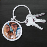 Cute Love Heart Photo Couples Personalized Names Keychain<br><div class="desc">Cute Love Heart Photo Couples Personalized Names Keychain features your favorite photo with a love heart and personalized with your names in modern white script. Personalize by editing the text in the text box provided and adding your own picture. Perfect gifts for couples, girlfriend, wife, sweetheart and more for birthday,...</div>