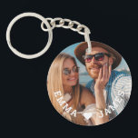 Cute Love Heart Photo Couples Personalized Names Keychain<br><div class="desc">Cute Love Heart Photo Couples Personalized Names Keychain features your favorite photo with a love heart and personalized with your names in modern white script. Personalize by editing the text in the text box provided and adding your own picture. Perfect gifts for couples, girlfriend, wife, sweetheart and more for birthday,...</div>