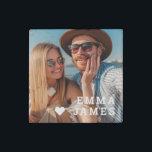 Cute Love Heart Photo Couples Personalized Names Stone Magnet<br><div class="desc">Cute Love Heart Photo Couples Personalized Names Stone Magnet features your favorite photo with a love heart and personalized with your names in modern white script. Personalize by editing the text in the text box provided and adding your own picture. Perfect gifts for couples, girlfriend, wife, sweetheart and more for...</div>