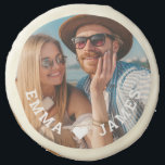 Cute Love Heart Photo Couples Personalized Names Sugar Cookie<br><div class="desc">Cute Love Heart Photo Couples Personalized Names Sugar Cookies features your favorite photo with a love heart and personalized with your names in modern white script. Personalize by editing the text in the text box provided and adding your own picture. Perfect gifts for couples, boyfriend, girlfriend, husband, wife, sweetheart and...</div>