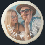 Cute Love Heart Photo Couples Personalized Names Sugar Cookie<br><div class="desc">Cute Love Heart Photo Couples Personalized Names Sugar Cookies features your favorite photo with a love heart and personalized with your names in modern white script. Personalize by editing the text in the text box provided and adding your own picture. Perfect gifts for couples, boyfriend, girlfriend, husband, wife, sweetheart and...</div>