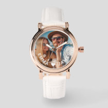 Cute Love Heart Photo Couples Personalized Names Watch