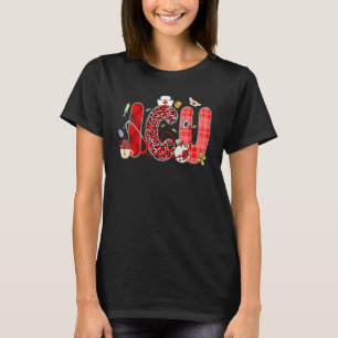 Cute Love Heart Stethoscope ICU Nurse Life Valenti T-Shirt