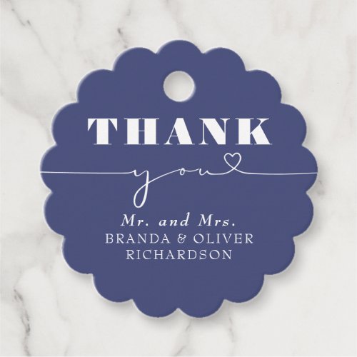 Cute Love Heart Text Wedding Thank You Favor Tags