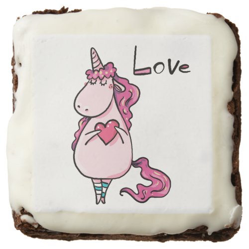 cute love heart unicorn theme Brownies baked good