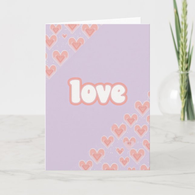 Cute Love Hearts Card (Front)