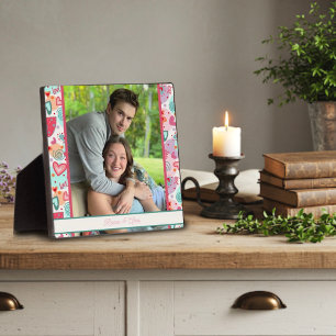 Cute Love Hearts Photo Customized Names Plaque