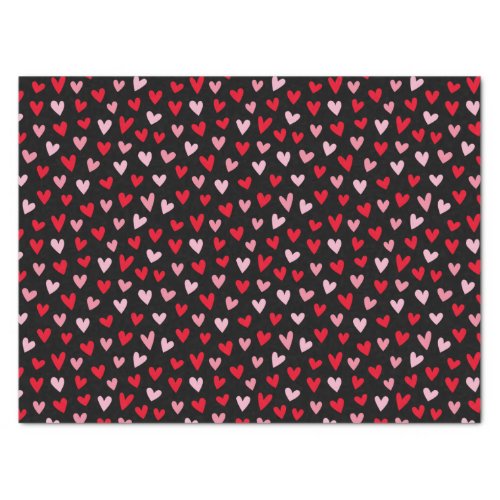 Cute Love Hearts Pink Red Black Valentine Tissue Paper