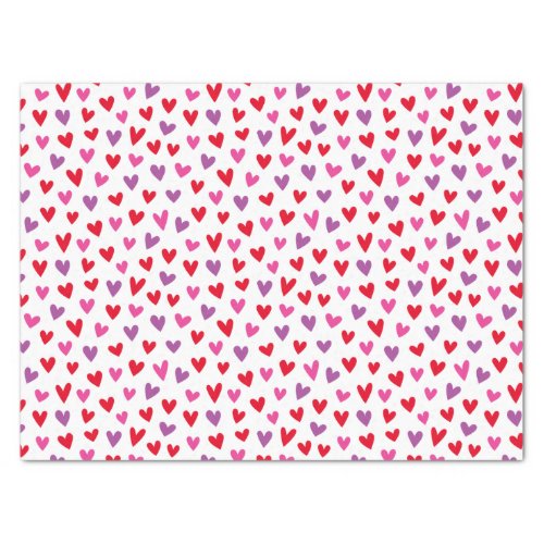 Cute Love Hearts Pink Red Purple Valentine Tissue Paper