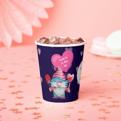 Cute Love is in the Air Gnome Paper Cups