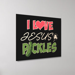 Cute love Jesus pickles Wood Photo Tile