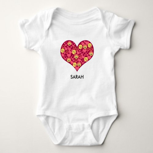 Cute Love Kiss Lips Emoji Heart Baby Bodysuit