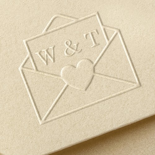 Cute Love Letter Envelope Custom Monogram Initials Embosser