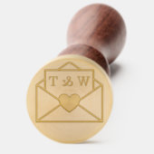 Cute Love Letter Envelope Custom Monogram Initials Wax Seal Stamp (Front)