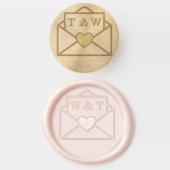 Cute Love Letter Envelope Custom Monogram Initials Wax Seal Stamp (Stamped)