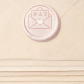 Cute Love Letter Envelope Custom Monogram Initials Wax Seal Sticker (Front)