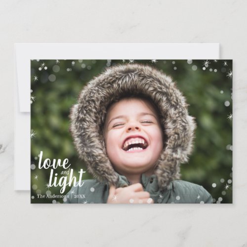 Cute Love  Light Hanukkah Holiday Photo Card