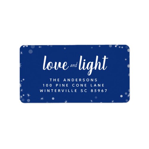 Cute Love  Light Stars Hanukkah Holiday Address Label