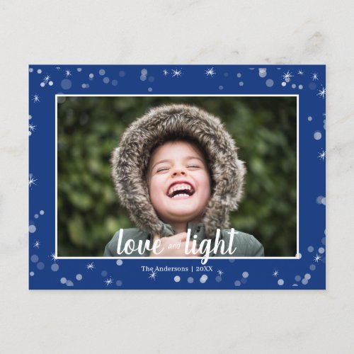 Cute Love  Light Stars Hanukkah Holiday Postcard