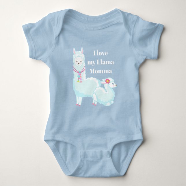 Cute love llama momma add message bodysuit (Front)