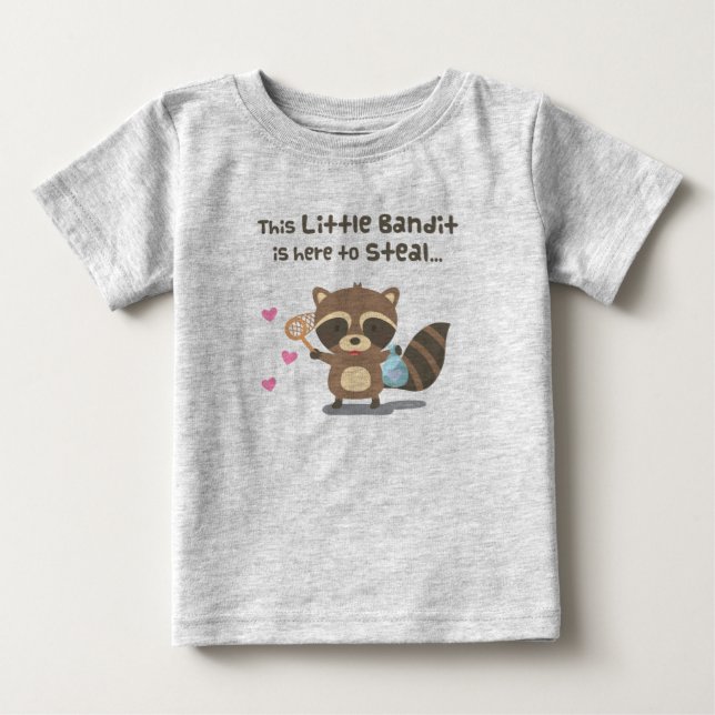 Cute Love Masked Bandit Raccoon For Babies Baby T-Shirt (Front)