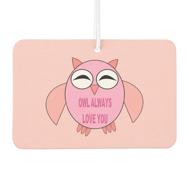 Cute Love Message Owl Air Freshener (Front)