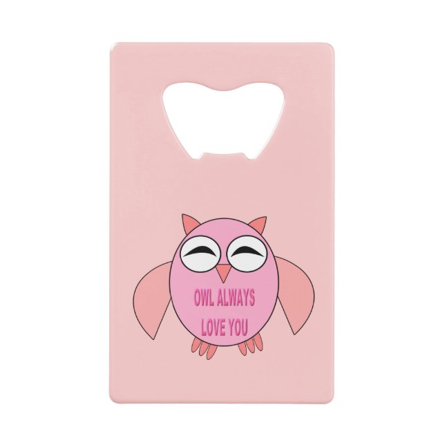 Cute Love Message Owl Bottle Opener (Front)