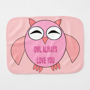Cute LOve Message Owl Burp Cloth