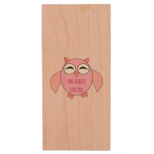 Cute Love Message Owl Custom USB Flash Drive
