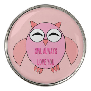 Cute Love Message Owl Golf Ball Markers